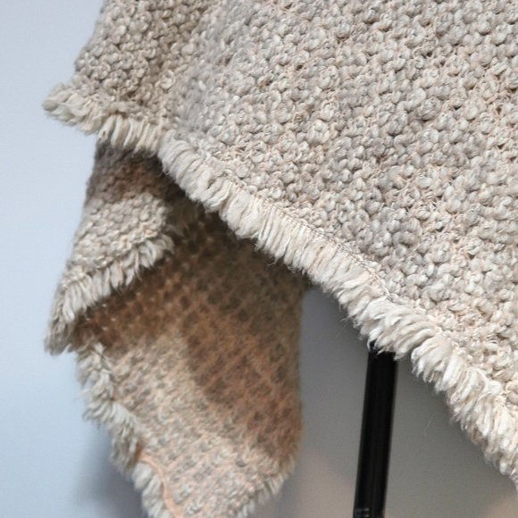 Cocogio Salmon Pink Italian Wool Blend Cowl Poncho/Cape - Picture 10 of 11